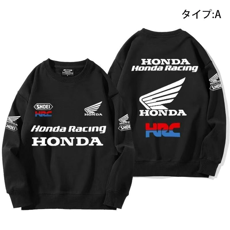 バイカースタイル トップス レーシング系 ユニセックス 長袖 スウェット