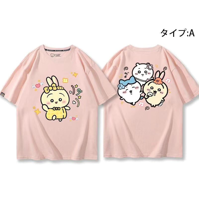 可愛いキャラ ゆるかわ トップス 集団遠足 ユニセックス 半袖Ｔシャツ
