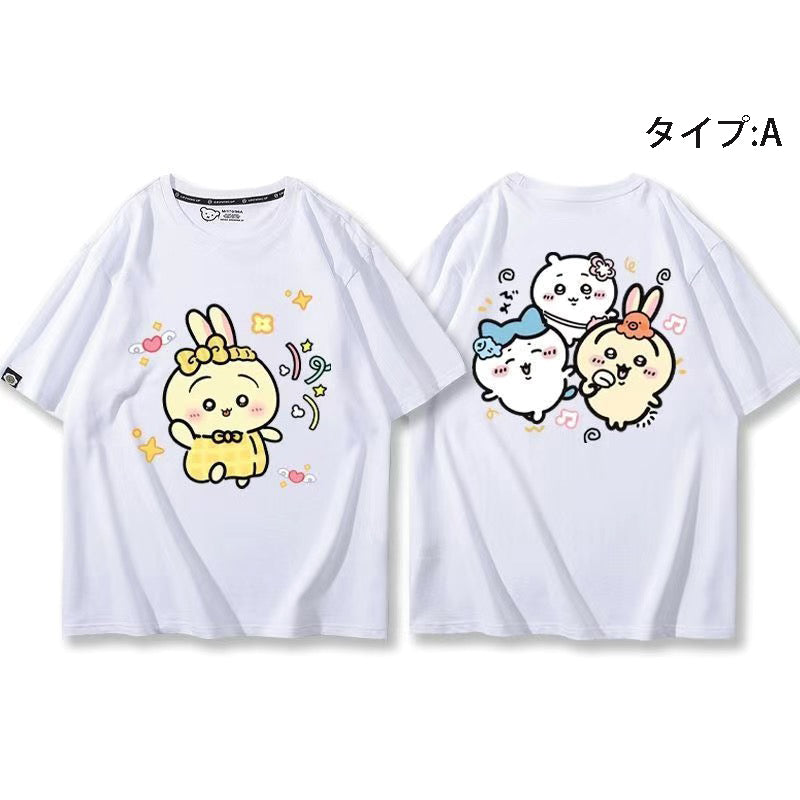 可愛いキャラ ゆるかわ トップス 集団遠足 ユニセックス 半袖Ｔシャツ