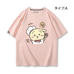 可愛いキャラ ゆるかわ トップス 料理人 ユニセックス 半袖Ｔシャツ