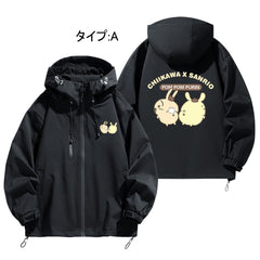 可愛いキャラ ゆるかわ ジャケット ロールプレイ 防風 防寒 ユニセックス プリント カジュアル アウター