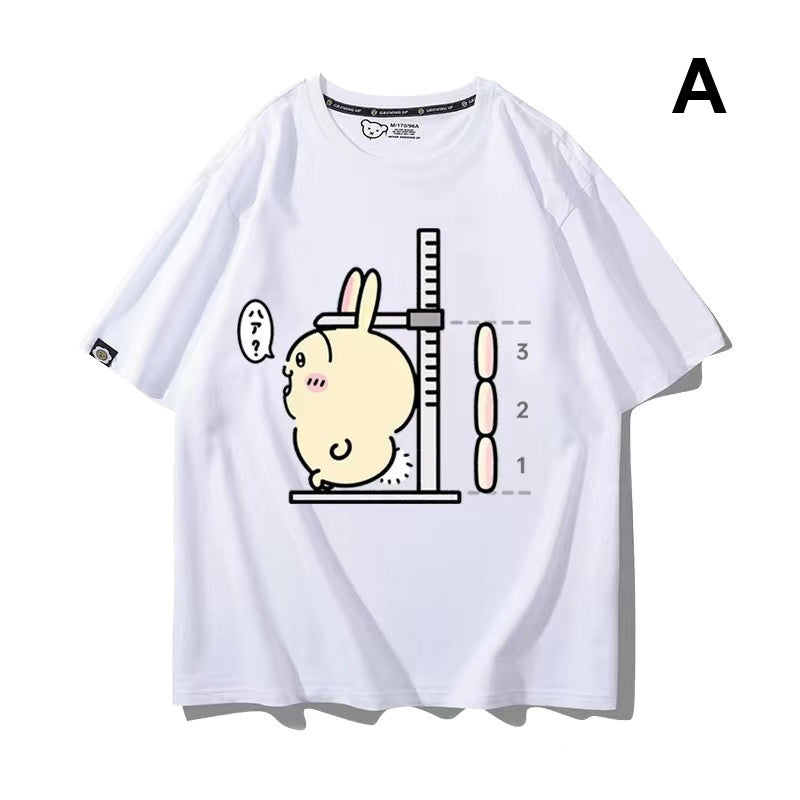 可愛いキャラ ゆるかわ トップス 身長を測る ‌ユニセックス 半袖Ｔシャツ