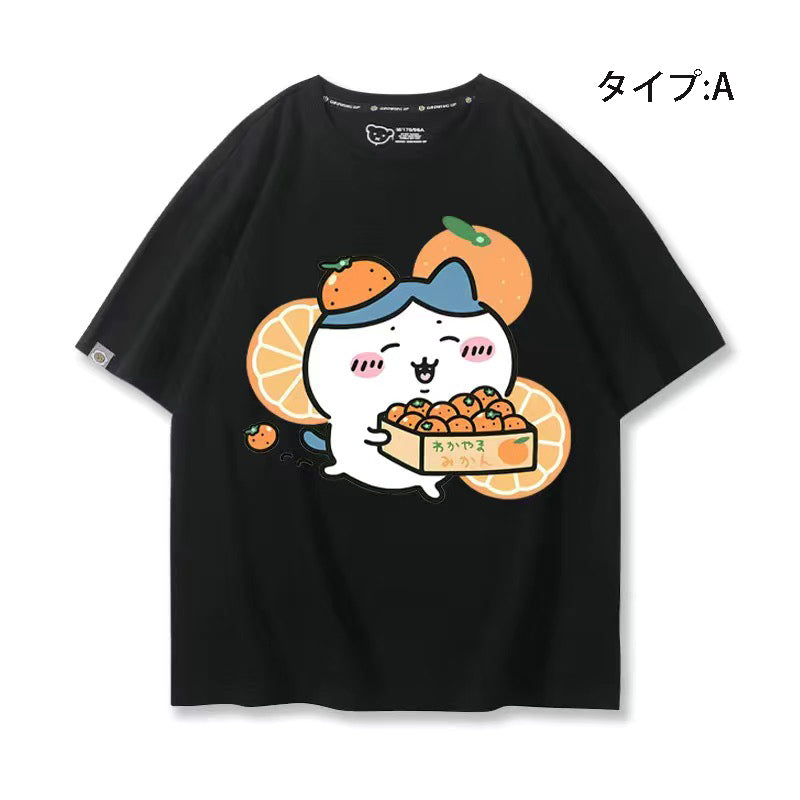 可愛いキャラ ゆるかわ トップス みかん ユニセックス 半袖Ｔシャツ