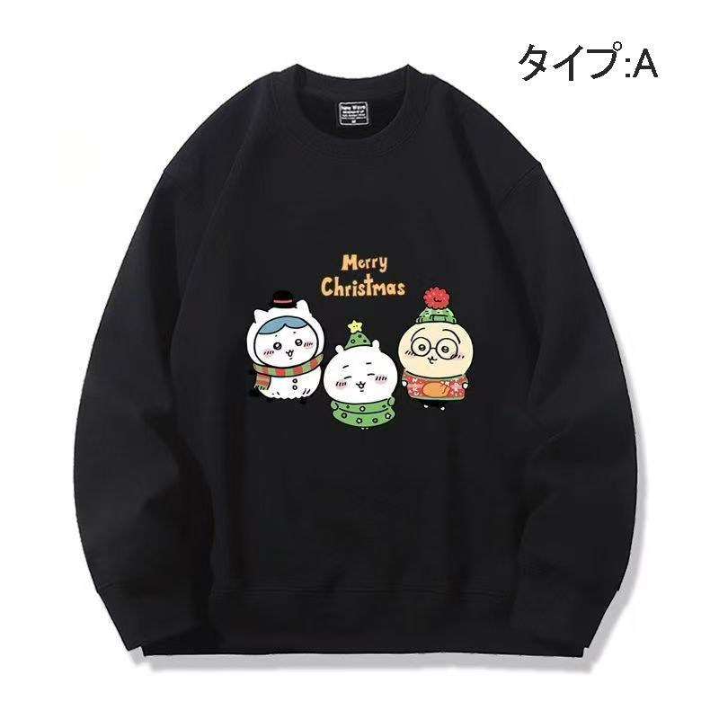 可愛いキャラ ゆるかわ トップス MERRY CHRISTMAS ユニセックス 長袖 スウェット
