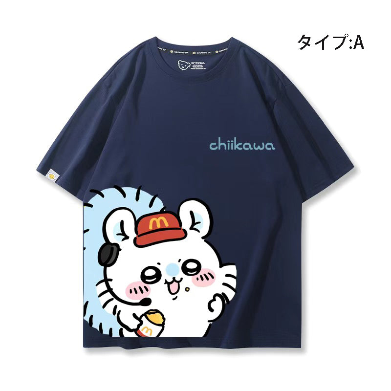 可愛いキャラ ゆるかわ トップス  アルバイト ユニセックス 半袖Ｔシャツ