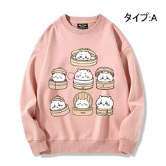 可愛いキャラ ゆるかわ トップス 美味しいもの ユニセックス 長袖 スウェット