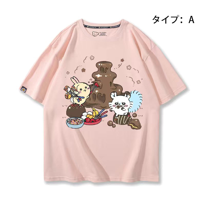 可愛いキャラ ゆるかわ トップス 日常 ユニセックス 半袖Ｔシャツ