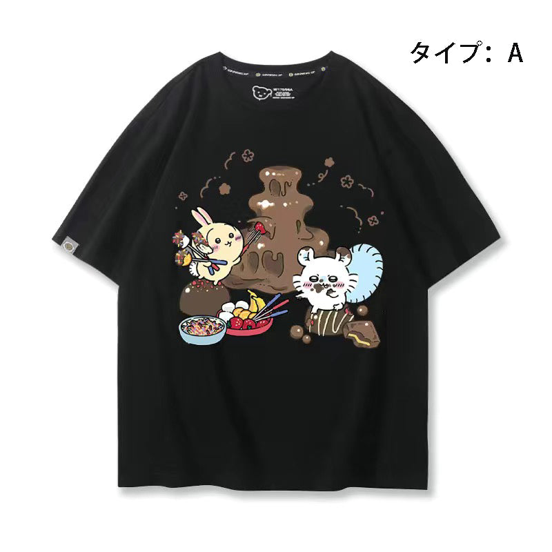 可愛いキャラ ゆるかわ トップス 日常 ユニセックス 半袖Ｔシャツ