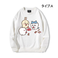 可愛いキャラ ゆるかわ トップス  嬉しい時間 ユニセックス 長袖 スウェット