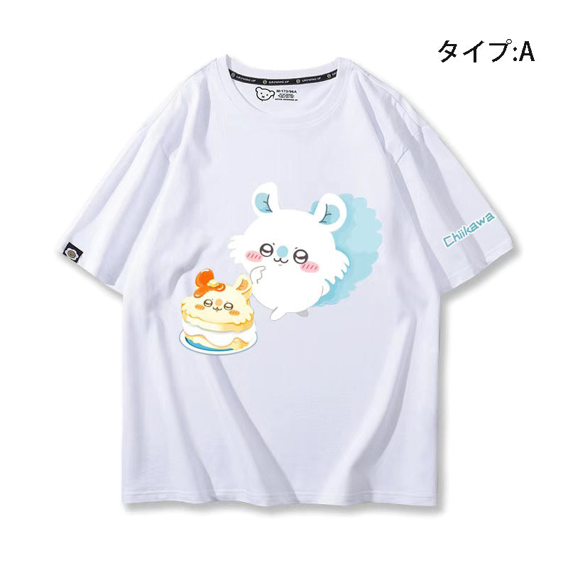 可愛いキャラ ゆるかわ トップス ケーキ ユニセックス 半袖Ｔシャツ