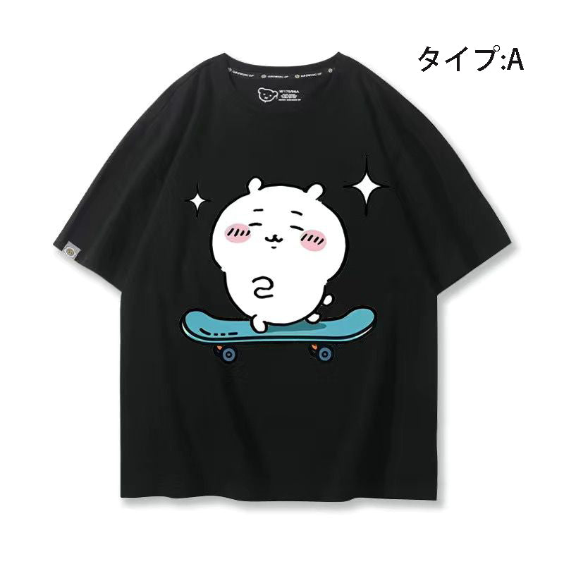 可愛いキャラ ゆるかわ トップス キックボード ユニセックス 半袖Ｔシャツ
