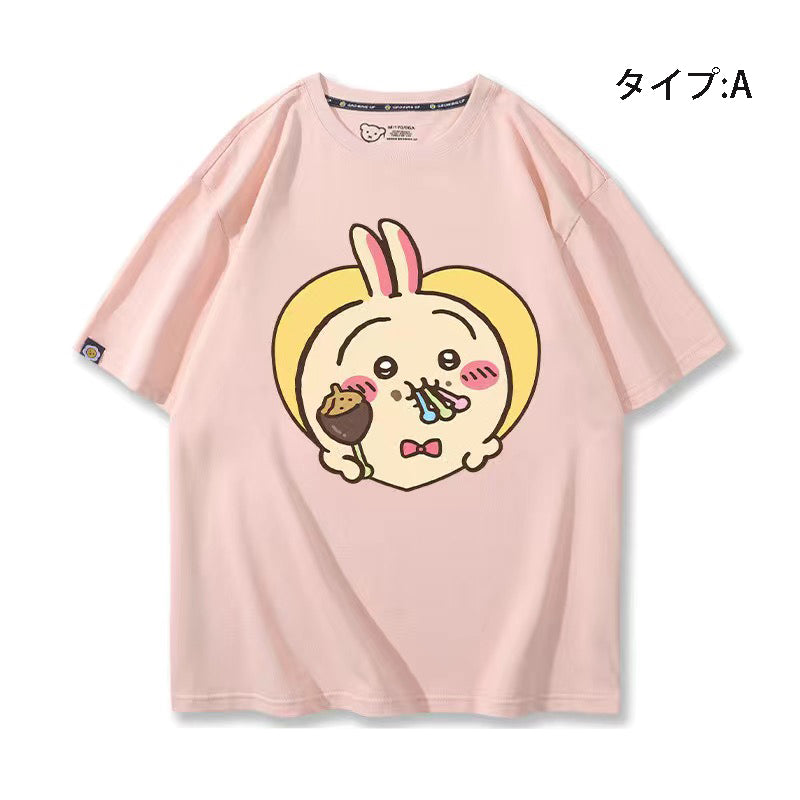 可愛いキャラ ゆるかわ トップス 美味しい料理 ユニセックス 半袖Ｔシャツ
