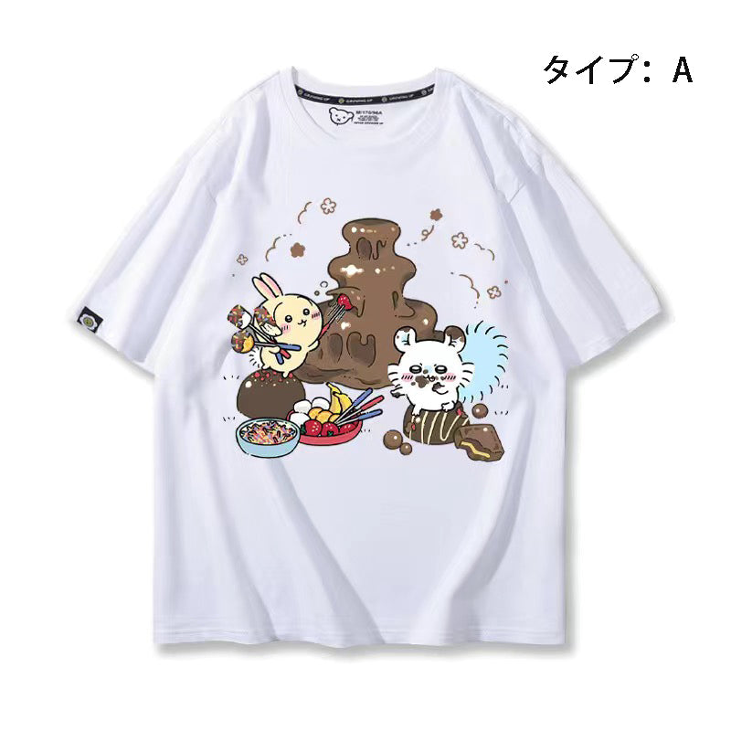 可愛いキャラ ゆるかわ トップス 日常 ユニセックス 半袖Ｔシャツ