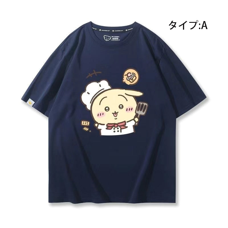 可愛いキャラ ゆるかわ トップス 料理人 ユニセックス 半袖Ｔシャツ