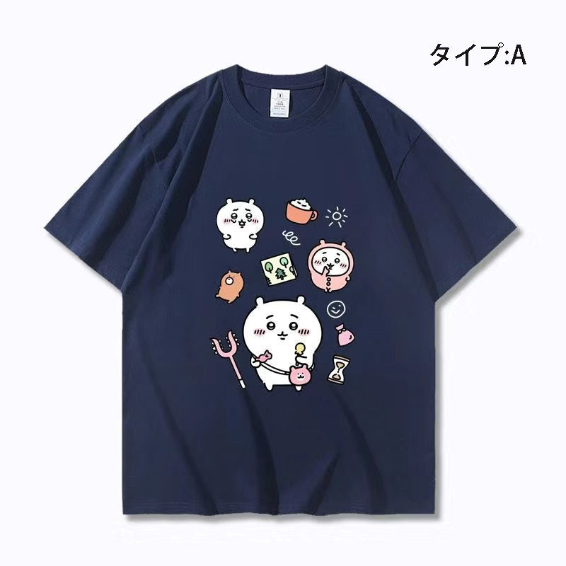 可愛いキャラ ゆるかわトップス 笑える日常 ユニセックス 半袖Ｔシャツ