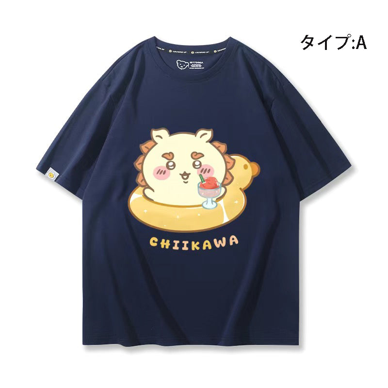 可愛いキャラ ゆるかわ トップス 浮き輪 ユニセックス 半袖Ｔシャツ