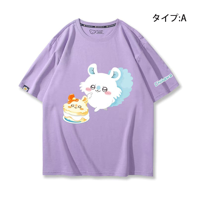 可愛いキャラ ゆるかわ トップス ケーキ ユニセックス 半袖Ｔシャツ
