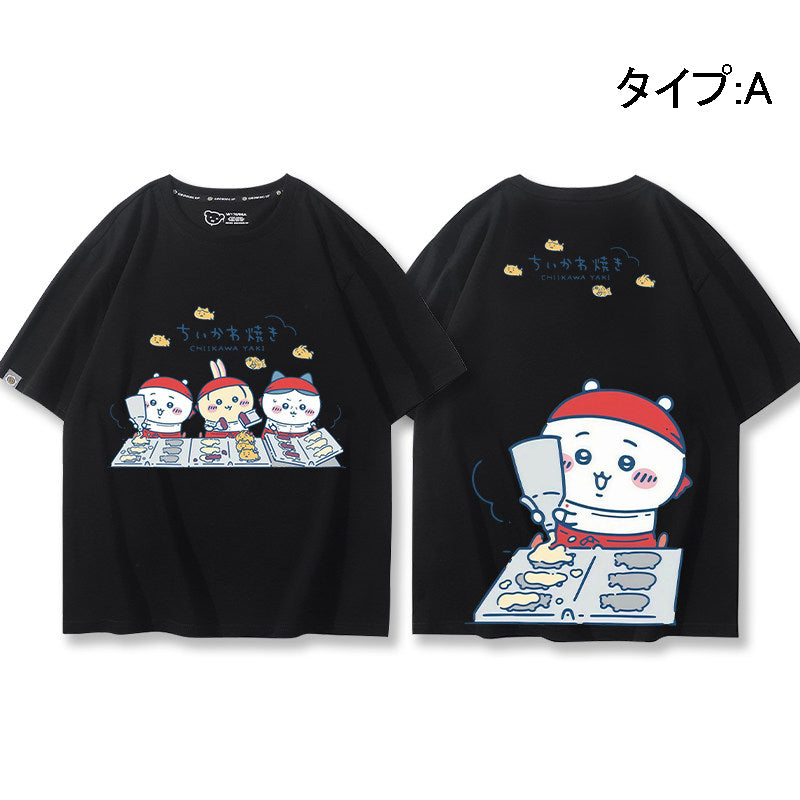 可愛いキャラ ゆるかわ トップス 鯛焼き ユニセックス 半袖Ｔシャツ