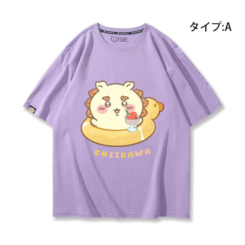 可愛いキャラ ゆるかわ トップス 浮き輪 ユニセックス 半袖Ｔシャツ