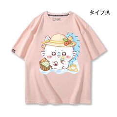 可愛いキャラ ゆるかわ トップス ピク楽しいひととき ユニセックス 半袖Ｔシャツ