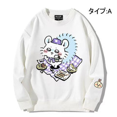 可愛いキャラ ゆるかわ トップス ピクニック ユニセックス 長袖 スウェット