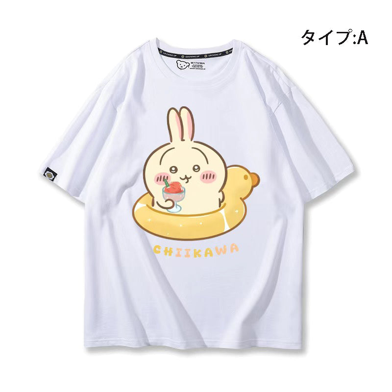 可愛いキャラ ゆるかわ トップス 水泳 ユニセックス 半袖Ｔシャツ