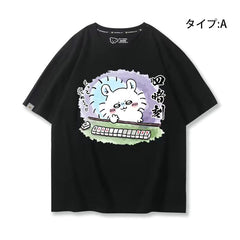 可愛いキャラ ゆるかわ トップス 麻雀対決 ユニセックス 半袖Ｔシャツ