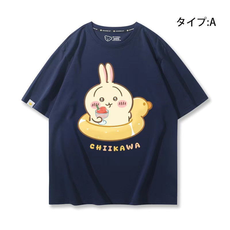 可愛いキャラ ゆるかわ トップス 水泳 ユニセックス 半袖Ｔシャツ