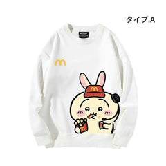可愛いキャラ ゆるかわ トップス アルバイト ユニセックス 長袖 スウェット