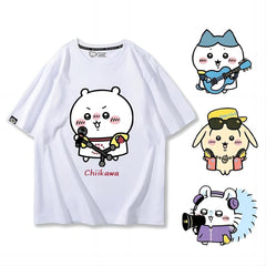 可愛いキャラ ゆるかわ トップス グループ ユニセックス 半袖Ｔシャツ