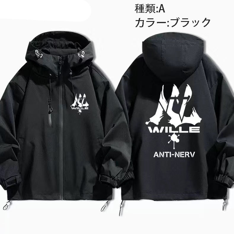 キャラクター トップス  WILLE メンズ 防風 防寒 アニメジャケット