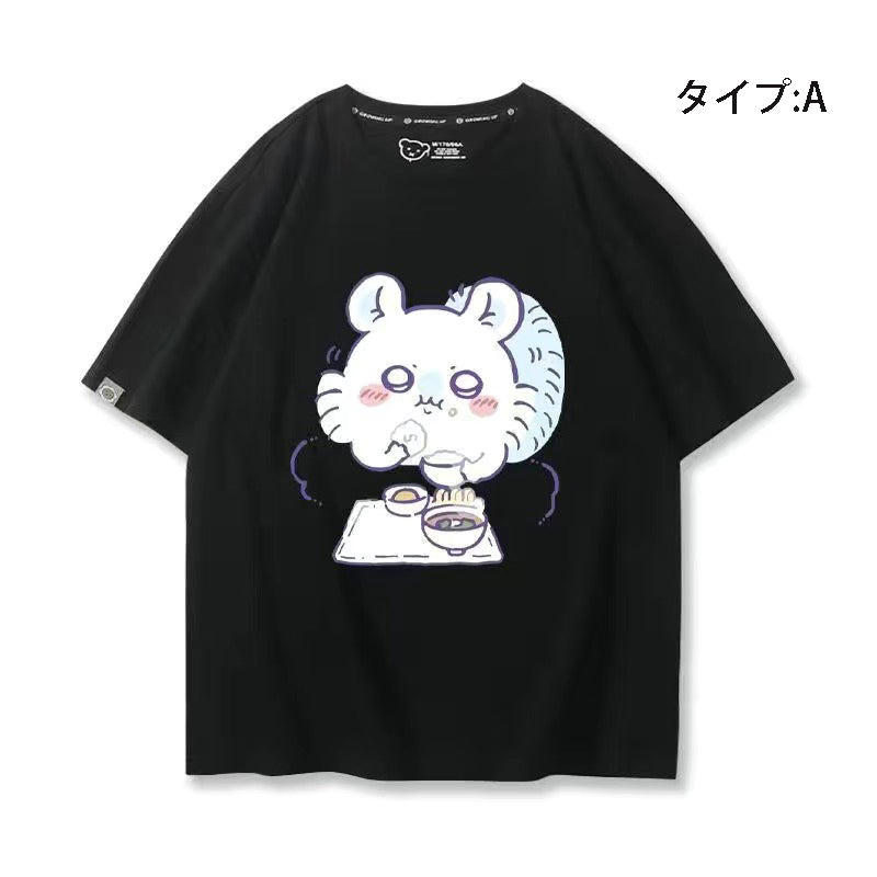 可愛いキャラ ゆるかわ トップス お昼の時間 ユニセックス 半袖Ｔシャツ