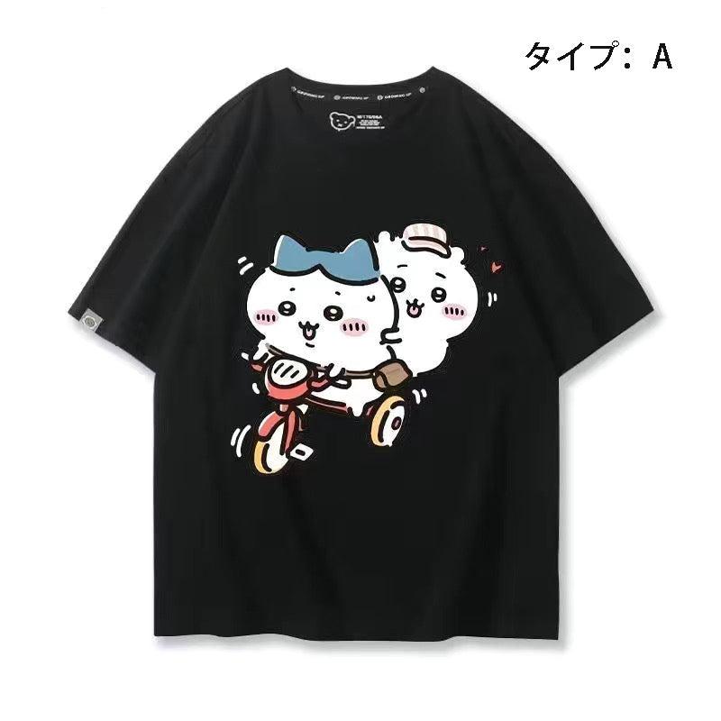 可愛いキャラ ゆるかわ トップス 楽しい時間 ユニセックス 半袖Ｔシャツ