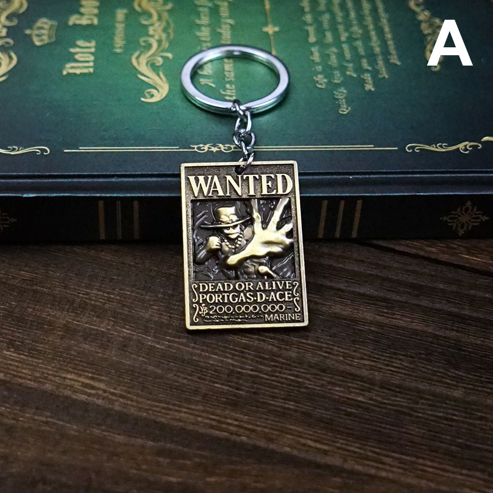 キャラクター  海賊アニメ風 雑貨 WANTED 手配書 メタルキーホルダー