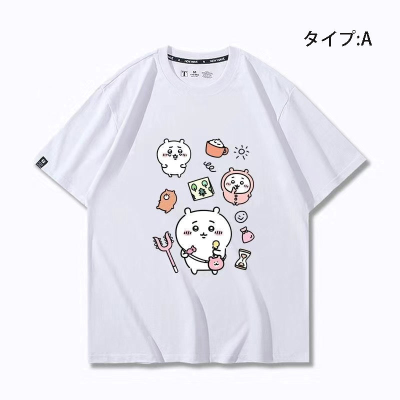 可愛いキャラ ゆるかわトップス 笑える日常 ユニセックス 半袖Ｔシャツ