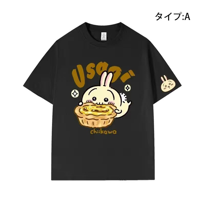 可愛いキャラ ゆるかわ トップス 食いしん坊 ユニセックス 半袖Ｔシャツ