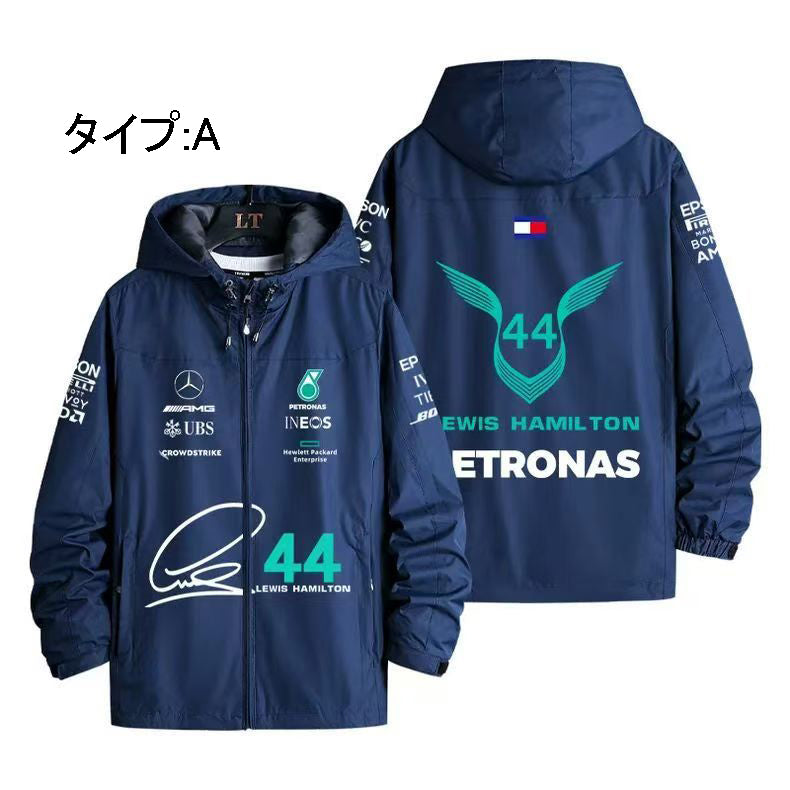 バイカースタイル アウター カーナンバー 44 メンズ 防風 防寒 レーシングジャケット