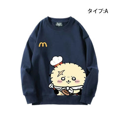 可愛いキャラ ゆるかわ トップス マック アルバイト ユニセックス 長袖 スウェット
