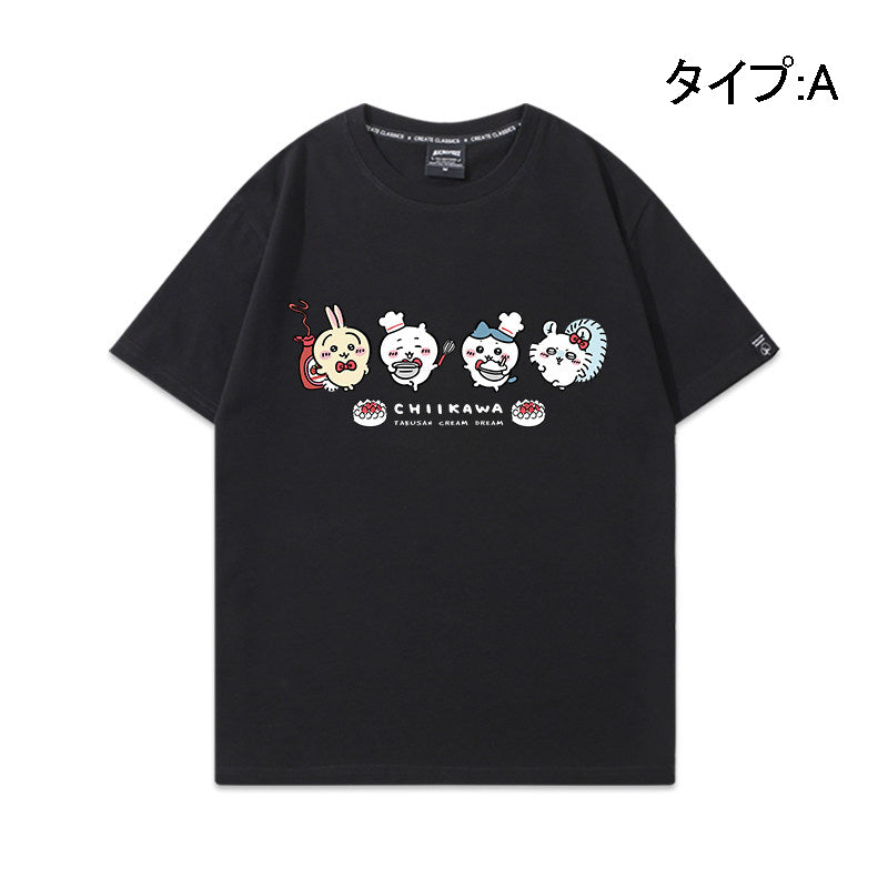 可愛いキャラ ゆるかわ トップス ぽっちゃり ユニセックス 半袖Ｔシャツ
