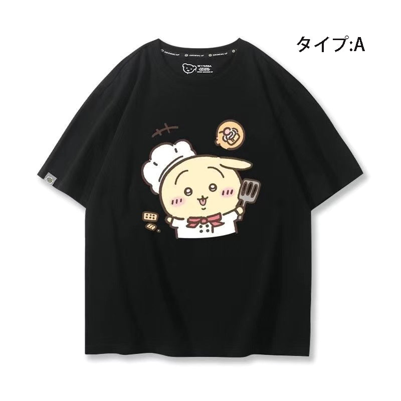 可愛いキャラ ゆるかわ トップス 料理人 ユニセックス 半袖Ｔシャツ