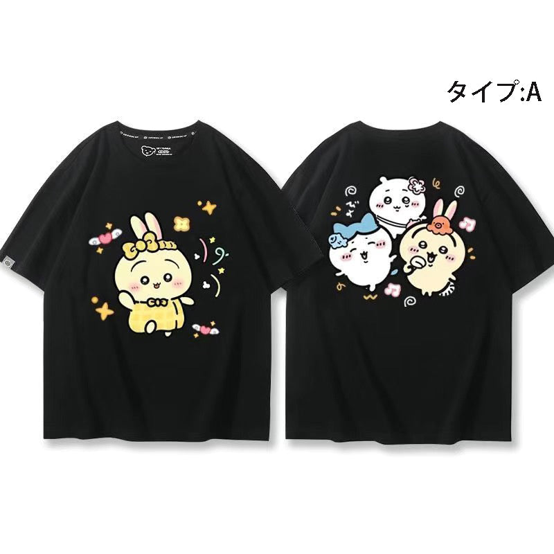 可愛いキャラ ゆるかわ トップス 集団遠足 ユニセックス 半袖Ｔシャツ