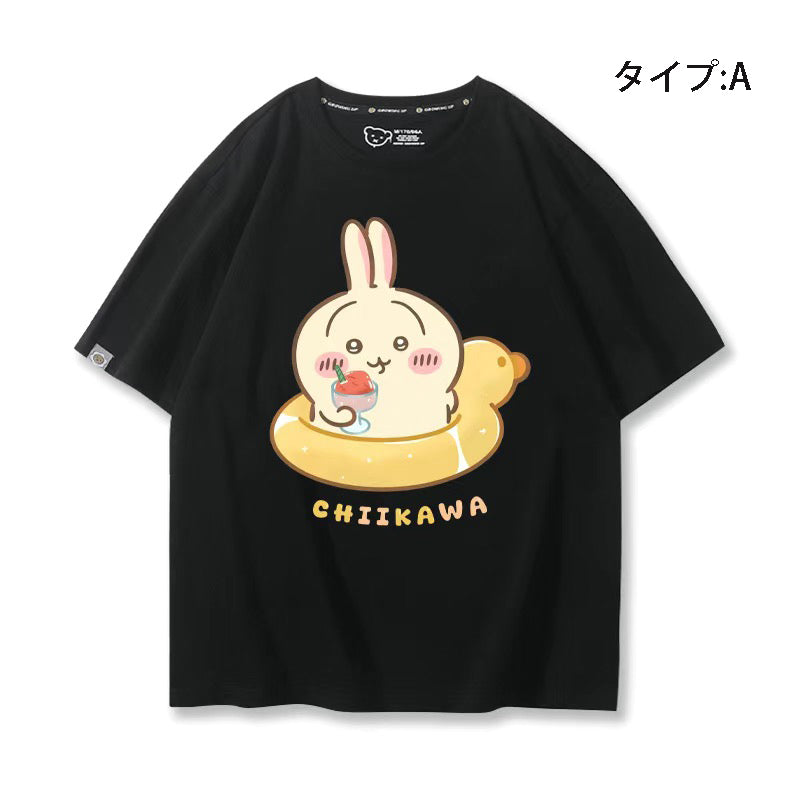 可愛いキャラ ゆるかわ トップス 水泳 ユニセックス 半袖Ｔシャツ