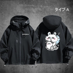 可愛いキャラ ゆるかわ ジャケット 楽しい生活 防風 防寒 ユニセックス プリント カジュアル アウター