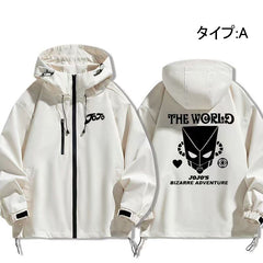 スタンド使い イラスト トップス スタンドパワー フード付き メンズ 防風ジャケット