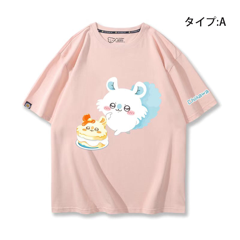 可愛いキャラ ゆるかわ トップス ケーキ ユニセックス 半袖Ｔシャツ