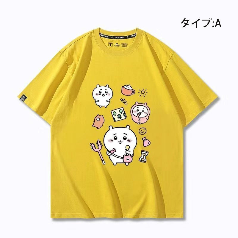 可愛いキャラ ゆるかわトップス 笑える日常 ユニセックス 半袖Ｔシャツ
