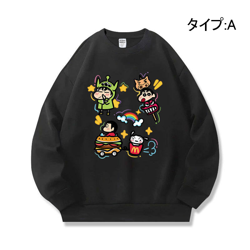 キャラクター トップス しんちゃん ユニセックス 長袖 スウェット