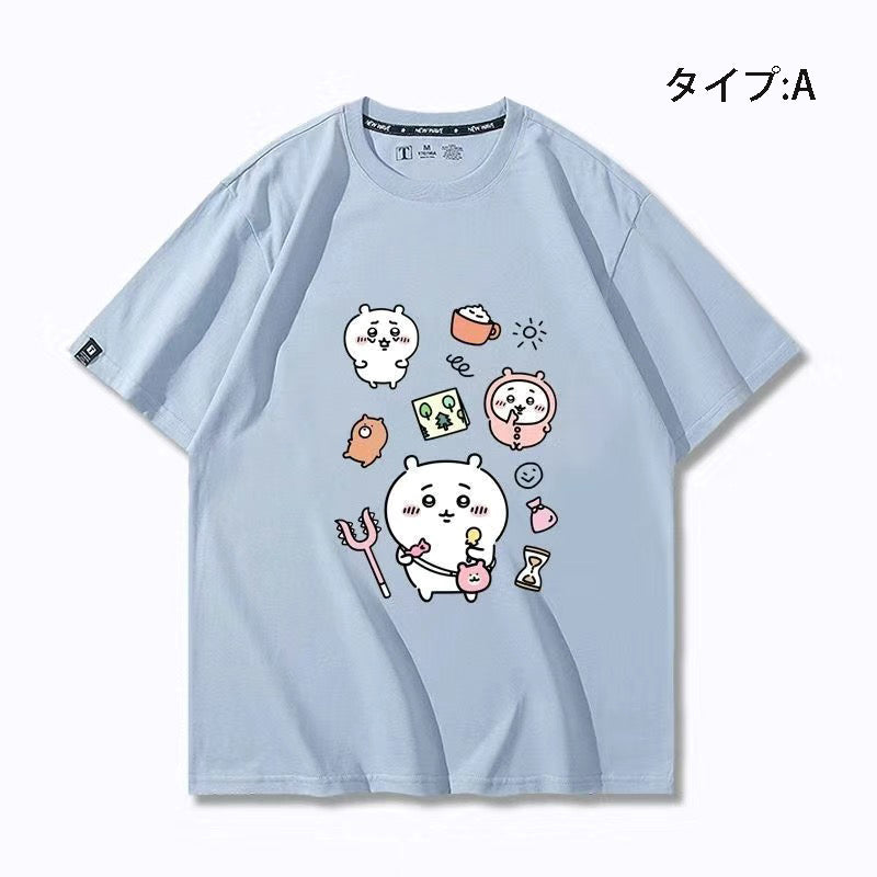 可愛いキャラ ゆるかわトップス 笑える日常 ユニセックス 半袖Ｔシャツ