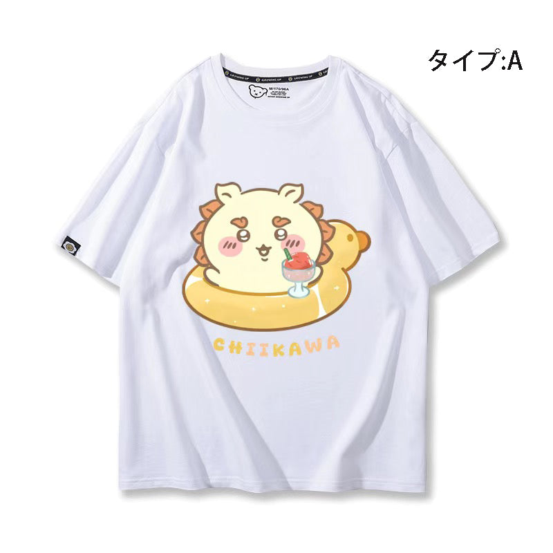 可愛いキャラ ゆるかわ トップス 浮き輪 ユニセックス 半袖Ｔシャツ