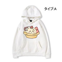 可愛いキャラ ゆるかわ トップス 甘党 ユニセックス 長袖 パーカー